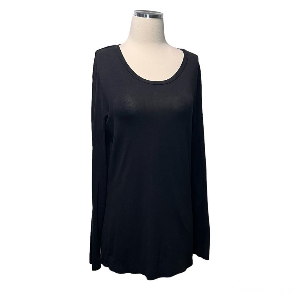 Aritzia The Group by Babaton Scoop Neck Black Long Sleeve Top Size Large